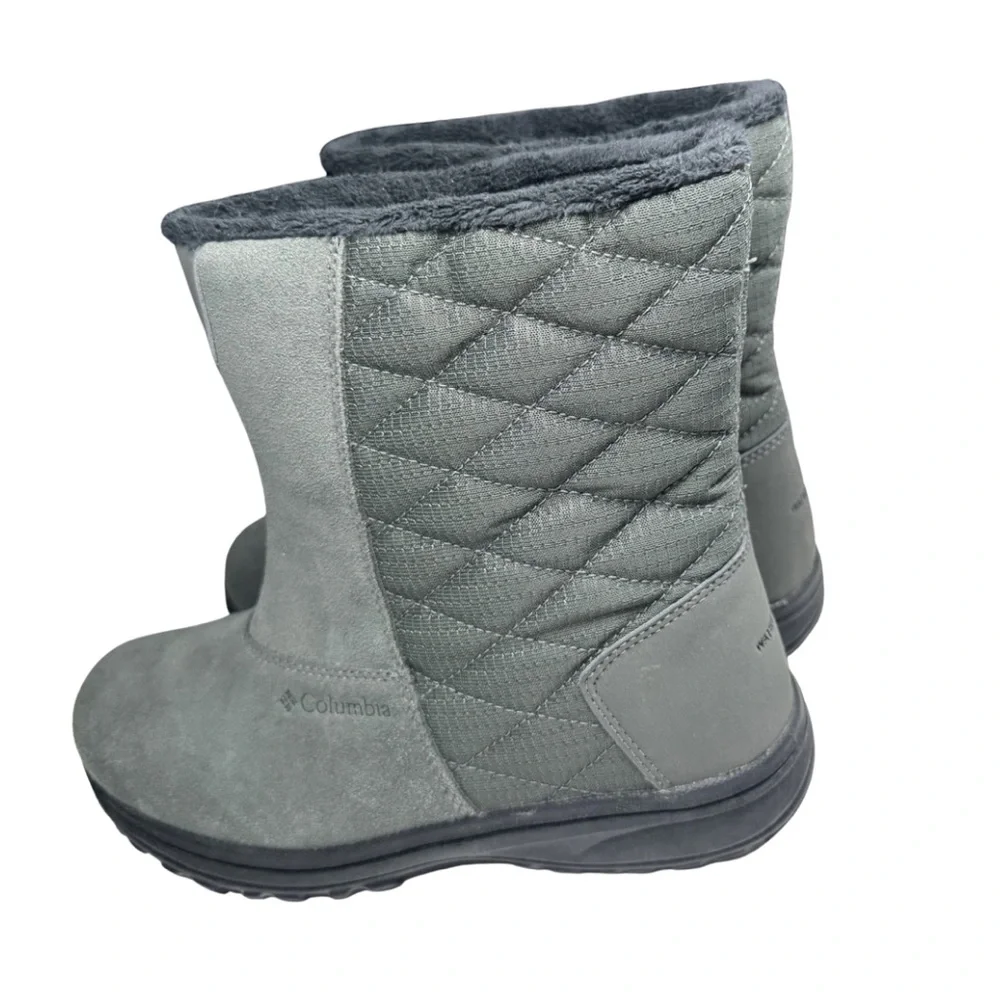 Columbia Women's Ice Maiden Slip III Waterproof Winter Boots quilted gray 8